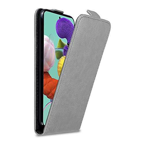 Cadorabo Hülle kompatibel mit Samsung Galaxy A51 4G / M40s Flip Design aus Premium Kunst Leder Flip Klappbare Stoßfeste Magnetische Cover Hülle für Galaxy A51 4G / M40s Tasche in Grau von Cadorabo