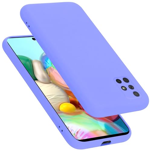 Cadorabo Hülle kompatibel mit Samsung Galaxy A51 4G / M40s Hülle Silikon Handyhülle für Galaxy A51 4G / M40s Case aus flüssigem Silikon- Kratzfeste dünne TPU Schutzhülle - Liquid HELL LILA von Cadorabo
