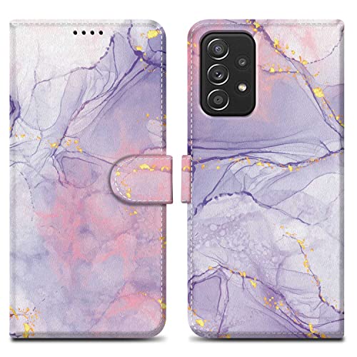 Cadorabo Hülle kompatibel mit Samsung Galaxy A52 (4G / 5G) / A52s Handyhülle ausim Muster Design Kunst Leder Flip Klappbare Magnetische Case Hülle für Galaxy A52 (4G / 5G) / A52s in Lila von Cadorabo