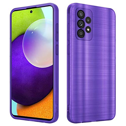 Cadorabo Hülle kompatibel mit Samsung Galaxy A52 (4G 5G) A52s Schutzhülle TPU Silikon Case Brushed Design mit Kameraschutz Slim Kratzfest Gummi Case Hülle für Galaxy A52 (4G 5G) A52s in Lila von Cadorabo