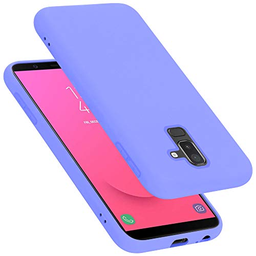 Cadorabo Hülle kompatibel mit Samsung Galaxy A6 Plus 2018 Schutzhülle TPU Silikon Case Liquid Design Slim Kratzfest Liquidsilikon Microfaser Case Hülle für Galaxy A6 Plus 2018 in Lila von Cadorabo