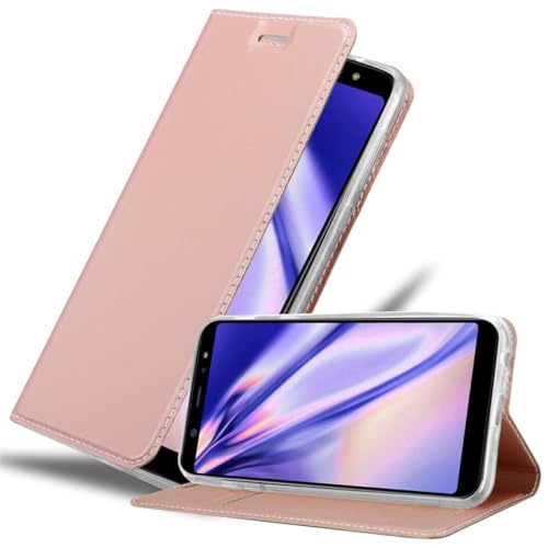 Cadorabo Hülle kompatibel mit Samsung Galaxy A6 Plus 2018 aus Kunst Leder Flip Klappbare Stoßfeste Magnetische [Standfunktion] [Kartenfächern] Cover Hülle für Galaxy A6 Plus 2018 Tasche in Rosa von Cadorabo