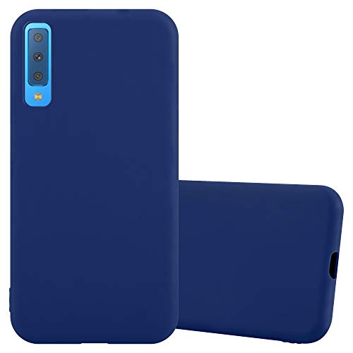 Cadorabo Hülle kompatibel mit Samsung Galaxy A7 2018 Schutzhülle TPU Silikon Case Candy Design Slim Kratzfest Weiche Gummi mit Rundumschutz Case Hülle für Galaxy A7 2018 in Blau von Cadorabo