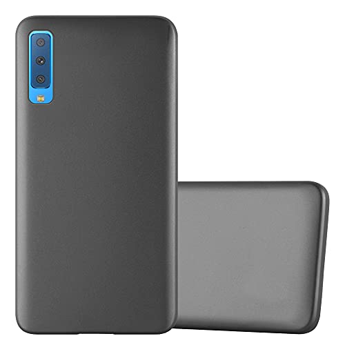 Cadorabo Hülle kompatibel mit Samsung Galaxy A7 2018 Schutzhülle TPU Silikon Case Metallic Design Slim Kratzfest Weiche Gummi mit Rundumschutz Case Hülle für Galaxy A7 2018 in Grau von Cadorabo