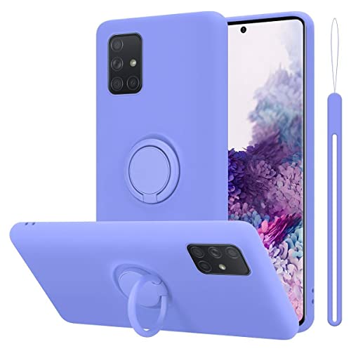 Cadorabo Hülle kompatibel mit Samsung Galaxy A71 4G Schutzhülle TPU Silikon Case Liquid Design mit Ring Slim Kratzfest Liquidsilikon Microfaser Case Hülle für Galaxy A71 4G in Lila von Cadorabo