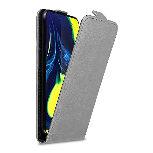 Cadorabo Hülle kompatibel mit Samsung Galaxy A80 / A90 4G Flip Design aus Premium Kunst Leder Flip Klappbare Stoßfeste Magnetische Cover Hülle für Galaxy A80 / A90 4G Tasche in Grau von Cadorabo