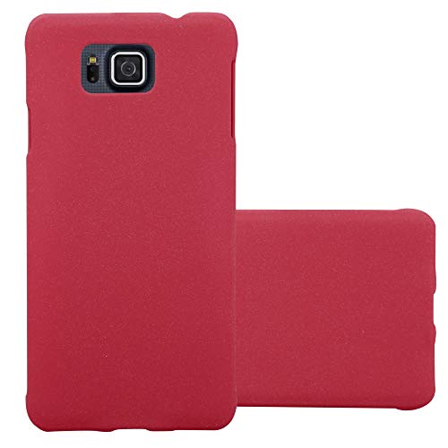 Cadorabo Hülle kompatibel mit Samsung Galaxy Alpha Schutzhülle TPU Silikon Case Frost Design Anti Rutsch Slim Kratzfest Stabiles Hardcase mit Rundumschutz Case Hülle für Galaxy Alpha in Rot von Cadorabo