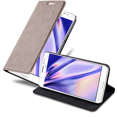 Cadorabo Hülle kompatibel mit Samsung Galaxy J5 2016 aus Premium Kunst Leder Flip Klappbare Stoßfeste Magnetische [Standfunktion] [Kartenfächern] Cover Hülle für Galaxy J5 2016 Tasche in Braun von Cadorabo