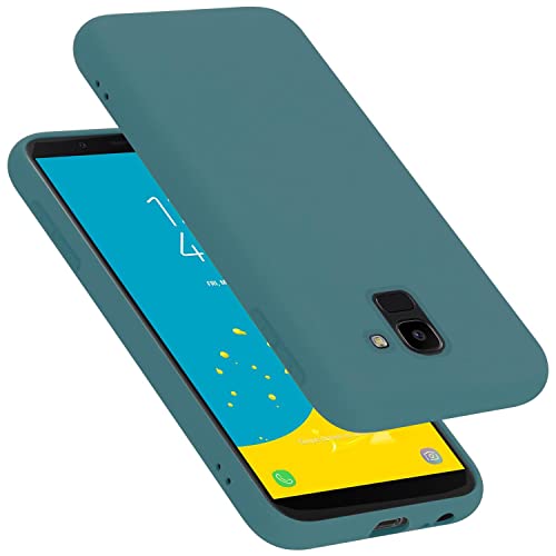 Cadorabo Hülle kompatibel mit Samsung Galaxy J6 2018 Schutzhülle TPU Silikon Case Liquid Design Slim Kratzfest Liquidsilikon Microfaser mit Rundumschutz Case Hülle für Galaxy J6 2018 in Grün von Cadorabo