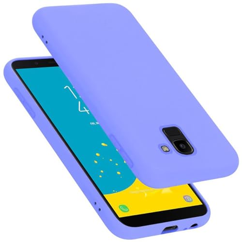 Cadorabo Hülle kompatibel mit Samsung Galaxy J6 2018 Schutzhülle TPU Silikon Case Liquid Design Slim Kratzfest Liquidsilikon Microfaser mit Rundumschutz Case Hülle für Galaxy J6 2018 in Lila von Cadorabo