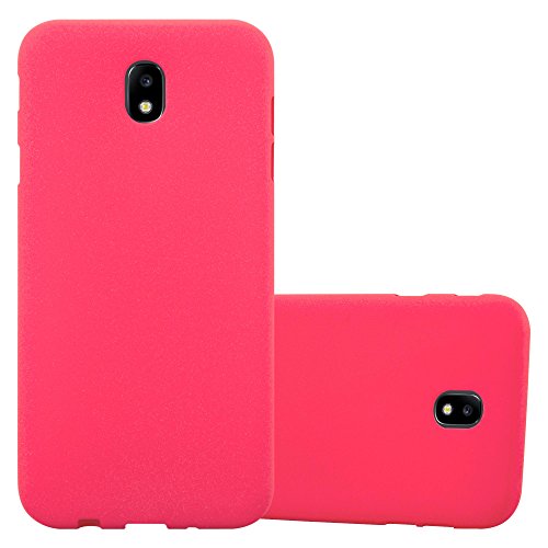 Cadorabo Hülle kompatibel mit Samsung Galaxy J7 2017 Schutzhülle TPU Silikon Case Frost Design Slim Kratzfest Weiche Gummi mit Rundumschutz Case Hülle für Galaxy J7 2017 in Rot von Cadorabo