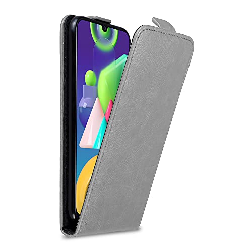 Cadorabo Hülle kompatibel mit Samsung Galaxy M21 / M30s Flip Design aus Premium Kunst Leder Flip Klappbare Stoßfeste Magnetische Cover Hülle für Galaxy M21 / M30s Tasche in Grau von Cadorabo