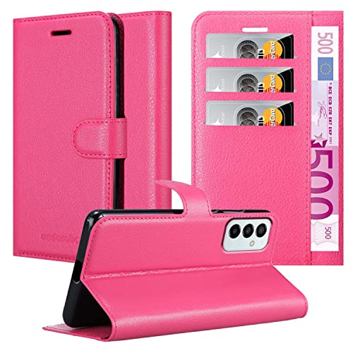 Cadorabo Hülle kompatibel mit Samsung Galaxy M23 5G Handyhülle aus Premium Kunst Leder Flip Klappbare Stoßfeste Magnetische [Standfunktion] [Kartenfächern] Cover Hülle für Galaxy M23 5G Tasche in Pink von Cadorabo
