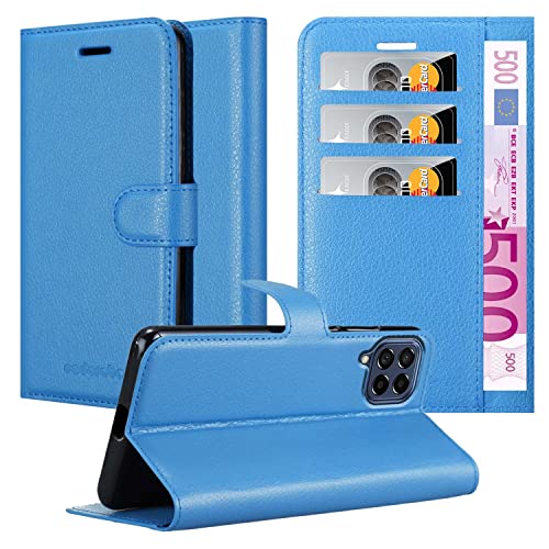 Cadorabo Hülle kompatibel mit Samsung Galaxy M53 5G Handyhülle aus Premium Kunst Leder Flip Klappbare Stoßfeste Magnetische [Standfunktion] [Kartenfächern] Cover Hülle für Galaxy M53 5G Tasche in Blau von Cadorabo