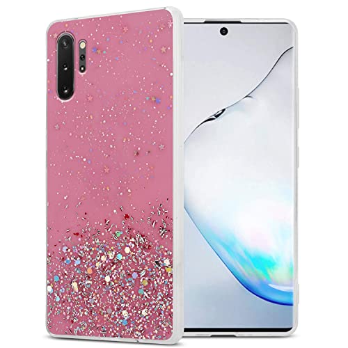Cadorabo Hülle kompatibel mit Samsung Galaxy Note 10 Plus Rundumschutz TPU Silikon Case Mädchen Glitzer Strass Design Slim Kratzfest Weiche Bling Schutzhülle für Galaxy Note 10 Plus in Rosa von Cadorabo
