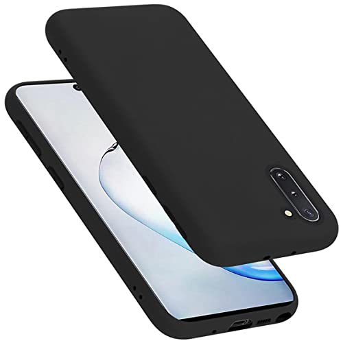 Cadorabo Hülle kompatibel mit Samsung Galaxy Note 10 Schutzhülle TPU Silikon Case Liquid Design Slim Kratzfest Liquidsilikon Microfaser mit Rundumschutz Case Hülle für Galaxy Note 10 in Schwarz von Cadorabo