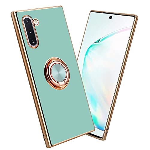 Cadorabo Hülle kompatibel mit Samsung Galaxy Note 10 Schutzhülle TPU Silikon Case mit Ring Design mit Kameraschutz Slim Kratzfest Weiche Gummi mit Rundumschutz Case Hülle für Galaxy Note 10 in Türkis von Cadorabo