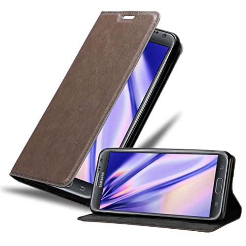 Cadorabo Hülle kompatibel mit Samsung Galaxy Note 2 aus Premium Kunst Leder Flip Klappbare Stoßfeste Magnetische [Standfunktion] [Kartenfächern] Cover Hülle für Galaxy Note 2 Tasche in Braun von Cadorabo