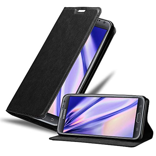 Cadorabo Hülle kompatibel mit Samsung Galaxy Note 2 aus Premium Kunst Leder Flip Klappbare Stoßfeste Magnetische [Standfunktion] [Kartenfächern] Cover Hülle für Galaxy Note 2 Tasche in Schwarz von Cadorabo