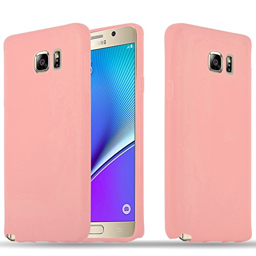 Cadorabo Hülle kompatibel mit Samsung Galaxy Note 5 Schutzhülle TPU Silikon Case Candy Design Slim Kratzfest Weiche Gummi mit Rundumschutz Case Hülle für Galaxy Note 5 in Rosa von Cadorabo