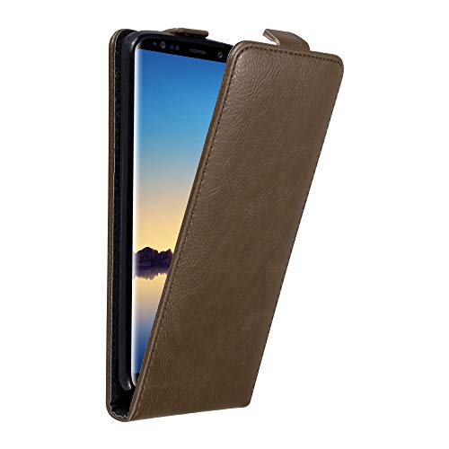 Cadorabo Hülle kompatibel mit Samsung Galaxy Note 8 Flip Design aus Premium Kunst Leder Flip Klappbare Stoßfeste Magnetische Cover Hülle für Galaxy Note 8 Tasche in Braun von Cadorabo