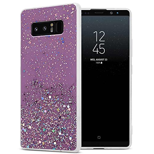 Cadorabo Hülle kompatibel mit Samsung Galaxy Note 8 Rundumschutz TPU Silikon Case Mädchen Glitzer Strass Design Slim Kratzfest Weiche Gummi Bling Schutzhülle für Samsung Galaxy Note 8 in Lila von Cadorabo