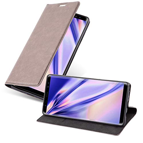 Cadorabo Hülle kompatibel mit Samsung Galaxy Note 8 aus Premium Kunst Leder Flip Klappbare Stoßfeste Magnetische [Standfunktion] [Kartenfächern] Cover Hülle für Galaxy Note 8 Tasche in Braun von Cadorabo