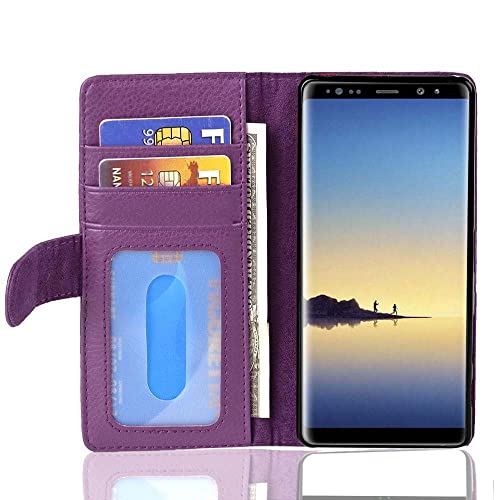 Cadorabo Hülle kompatibel mit Samsung Galaxy Note 8 aus Premium Kunst Leder Flip Klappbare Stoßfeste Magnetische [Standfunktion] [Kartenfächern] Cover Hülle für Galaxy Note 8 Tasche in Lila von Cadorabo