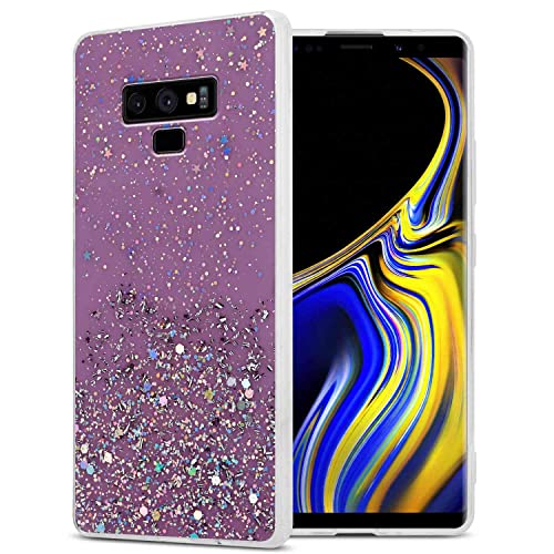 Cadorabo Hülle kompatibel mit Samsung Galaxy Note 9 Rundumschutz TPU Silikon Case Mädchen Glitzer Strass Design Slim Kratzfest Weiche Gummi Bling Schutzhülle für Samsung Galaxy Note 9 in Lila von Cadorabo