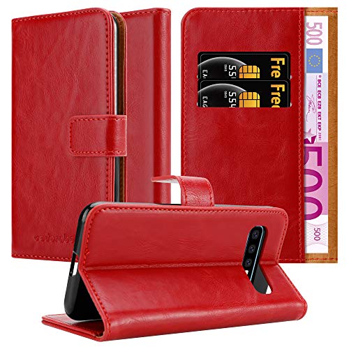 Cadorabo Hülle kompatibel mit Samsung Galaxy S10 Plus aus Premium Kunst Leder Flip Klappbare Stoßfeste Magnetische [Standfunktion] [Kartenfächern] Cover Hülle für Galaxy S10 Plus Tasche in Rot von Cadorabo