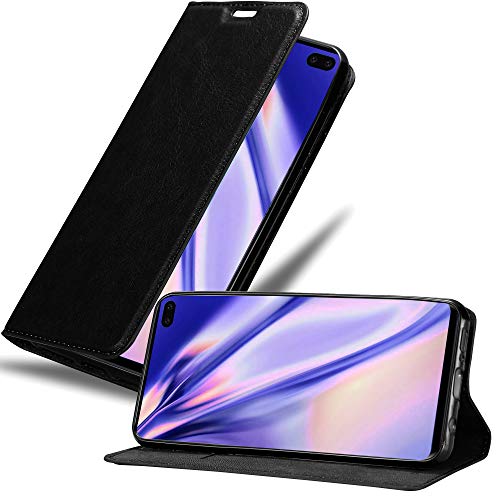 Cadorabo Hülle kompatibel mit Samsung Galaxy S10 Plus aus Premium Kunst Leder Flip Klappbare Stoßfeste Magnetische [Standfunktion] [Kartenfächern] Cover Hülle für Galaxy S10 Plus Tasche in Schwarz von Cadorabo