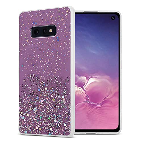 Cadorabo Hülle kompatibel mit Samsung Galaxy S10e Rundumschutz TPU Silikon Case Mädchen Glitzer Strass Design Slim Kratzfest Weiche Gummi Bling Schutzhülle für Samsung Galaxy S10e in Lila von Cadorabo