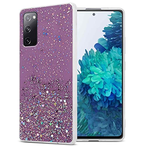 Cadorabo Hülle kompatibel mit Samsung Galaxy S20 FE Rundumschutz TPU Silikon Case Mädchen Glitzer Strass Design Slim Kratzfest Weiche Gummi Bling Schutzhülle für Samsung Galaxy S20 FE in Lila von Cadorabo