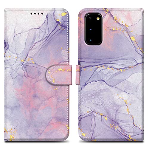 Cadorabo Hülle kompatibel mit Samsung Galaxy S20 Handyhülle ausim Muster Design Premium Kunst Leder Flip Klappbare Stoßfeste Magnetische [Standfunktion] Case Hülle für Galaxy S20 in Lila von Cadorabo