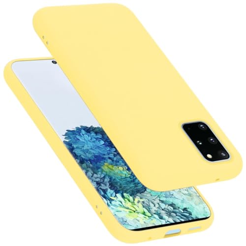 Cadorabo Hülle kompatibel mit Samsung Galaxy S20 Plus Schutzhülle TPU Silikon Case Liquid Design Slim Kratzfest Liquidsilikon Microfaser mit Rundumschutz Case Hülle für Galaxy S20 Plus in Gelb von Cadorabo