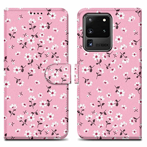 Cadorabo Hülle kompatibel mit Samsung Galaxy S20 Ultra Handyhülle ausim Muster Design Premium Kunst Leder Flip Klappbare Stoßfeste Magnetische [Standfunktion] Case Hülle für Galaxy S20 Ultra in Rosa von Cadorabo