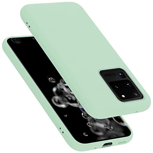 Cadorabo Hülle kompatibel mit Samsung Galaxy S20 Ultra Schutzhülle TPU Silikon Case Liquid Design Slim Kratzfest Liquidsilikon Microfaser mit Rundumschutz Case Hülle für Galaxy S20 Ultra in Grün von Cadorabo