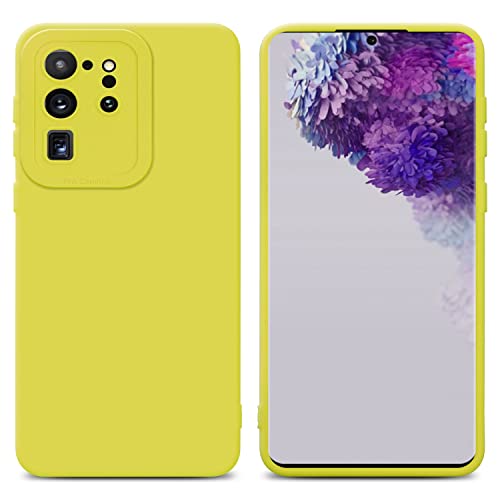 Cadorabo Hülle kompatibel mit Samsung Galaxy S20 Ultra Schutzhülle TPU Silikon Case Liquid Design mit Kameraschutz Slim Kratzfest Weiche Gummi mit Rundumschutz Case Hülle für Galaxy S20 Ultra in Gelb von Cadorabo