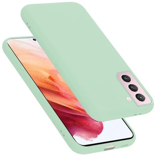 Cadorabo Hülle kompatibel mit Samsung Galaxy S21 5G Hülle Silikon Handyhülle für Galaxy S21 5G Case aus flüssigem Silikon- Kratzfeste und stoßfeste dünne TPU Schutzhülle - Liquid HELL GRÜN von Cadorabo