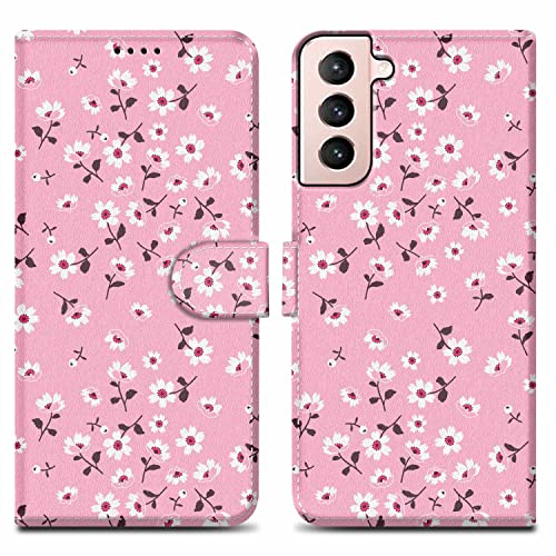 Cadorabo Hülle kompatibel mit Samsung Galaxy S21 FE Handyhülle ausim Muster Design Premium Kunst Leder Flip Klappbare Stoßfeste Magnetische [Standfunktion] Case Hülle für Galaxy S21 FE in Rosa von Cadorabo