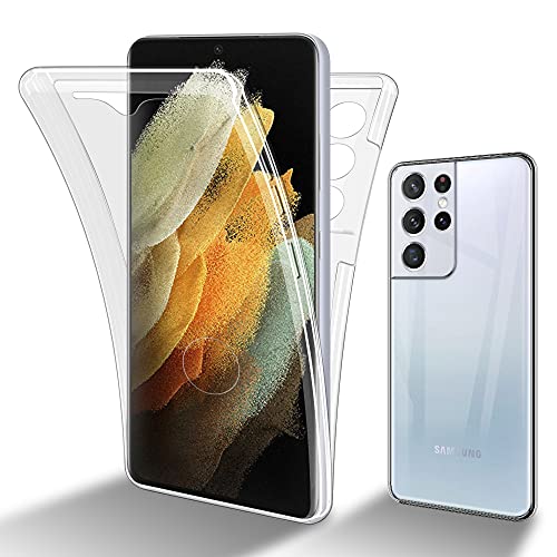 Cadorabo Hülle kompatibel mit Samsung Galaxy S21 Ultra Schutzhülle TPU Silikon Case 360 Slim Kratzfest Weiche Gummi mit Rundumschutz Case Hülle für Galaxy S21 Ultra in Transparent von Cadorabo