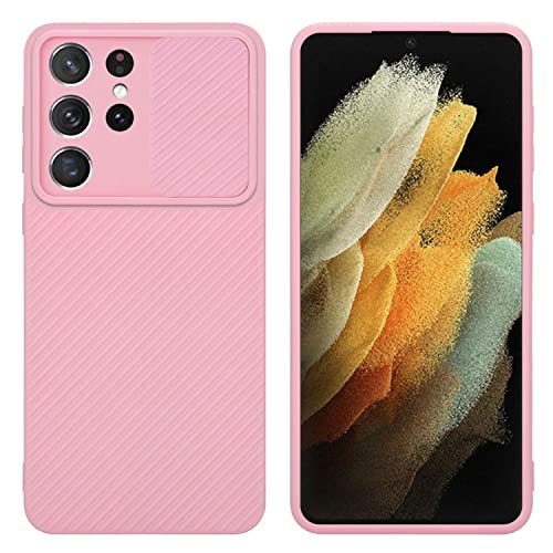 Cadorabo Hülle kompatibel mit Samsung Galaxy S21 Ultra Schutzhülle TPU Silikon Case Liquid Design mit Kameraschutz Slim Kratzfest Weiche Gummi mit Rundumschutz Case Hülle für Galaxy S21 Ultra in Rosa von Cadorabo