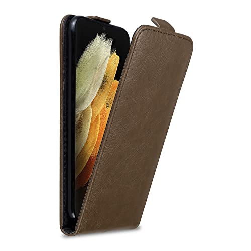 Cadorabo Hülle kompatibel mit Samsung Galaxy S22 Ultra Flip Design aus Premium Kunst Leder Flip Klappbare Stoßfeste Magnetische Cover Hülle für Galaxy S22 Ultra Tasche in Braun von Cadorabo