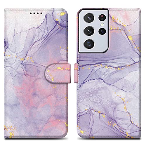 Cadorabo Hülle kompatibel mit Samsung Galaxy S22 Ultra Handyhülle ausim Muster Design Premium Kunst Leder Flip Klappbare Stoßfeste Magnetische [Standfunktion] Case Hülle für Galaxy S22 Ultra in Lila von Cadorabo