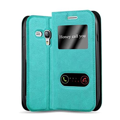 Cadorabo Hülle kompatibel mit Samsung Galaxy S3 Mini in Mint TÜRKIS - Schutzhülle mit Magnetverschluss, Standfunktion und 2 Sichtfenstern Cadorabo Hülle kompatibel mit Samsung Galaxy S3 Mini in Mint TÜRKIS - Schutzhülle mit Magnetverschluss, Standfunktion und 2 Sichtfenstern von Cadorabo