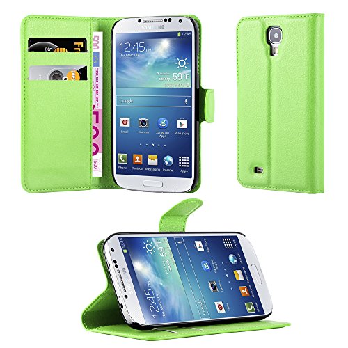 Cadorabo Hülle kompatibel mit Samsung Galaxy S4 Handyhülle aus Premium Kunst Leder Flip Klappbare Stoßfeste Magnetische [Standfunktion] [Kartenfächern] Cover Hülle für Galaxy S4 Tasche in Grün von Cadorabo