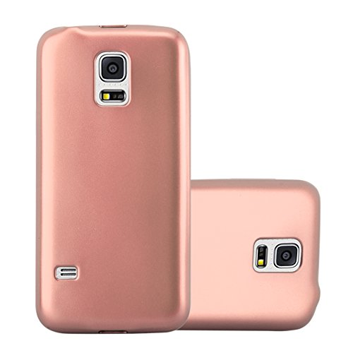 Cadorabo Hülle kompatibel mit Samsung Galaxy S5 Mini S5 Mini DUOS Schutzhülle TPU Silikon Case Metallic Design Slim Kratzfest Gummi mit Rundumschutz Case Hülle für Galaxy S5 Mini S5 Mini DUOS in Rosa von Cadorabo