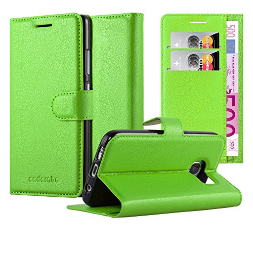 Cadorabo Hülle kompatibel mit Samsung Galaxy S6 Edge Handyhülle aus Kunst Leder Flip Klappbare Stoßfeste Magnetische [Standfunktion] [Kartenfächern] Cover Hülle für Galaxy S6 Edge Tasche in Grün von Cadorabo