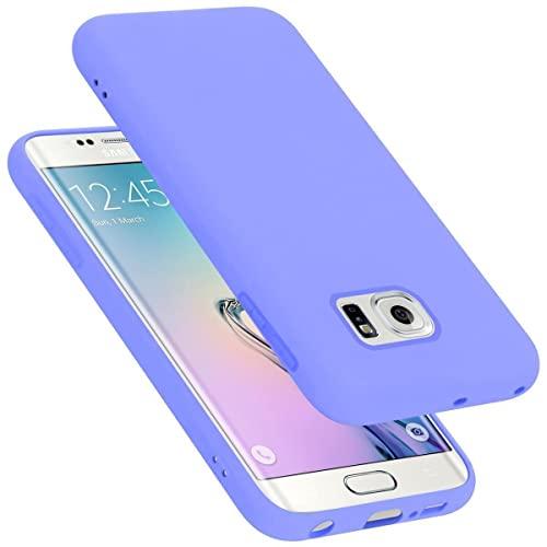 Cadorabo Hülle kompatibel mit Samsung Galaxy S6 Edge Hülle Silikon Handyhülle für Galaxy S6 Edge Case aus flüssigem Silikon- Kratzfeste und stoßfeste dünne TPU Schutzhülle - Liquid HELL LILA von Cadorabo