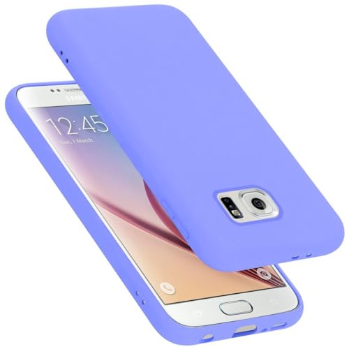 Cadorabo Hülle kompatibel mit Samsung Galaxy S6 Schutzhülle TPU Silikon Case Liquid Design Slim Kratzfest Liquidsilikon Microfaser mit Rundumschutz Case Hülle für Galaxy S6 in Lila von Cadorabo